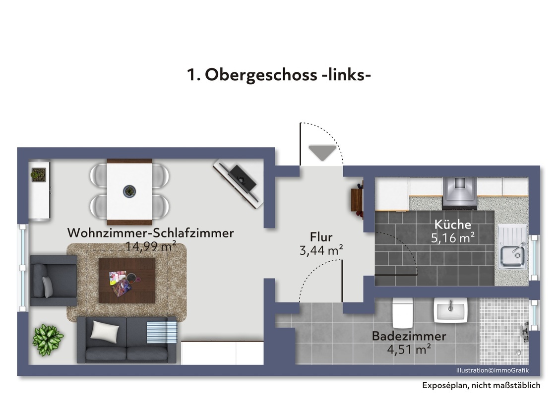 Grundriss 1 OG links